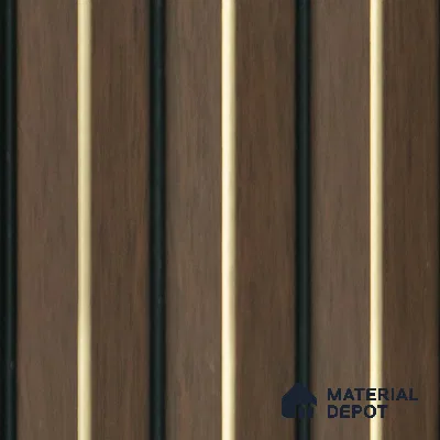 Brown Wooden Louver PN 05137 9 ft x 6.6 inch Charcoal Panel - 12 mm | Suitable for Feature Wall, TV Unit & Living Room | Width is Subjected to 5% Variation