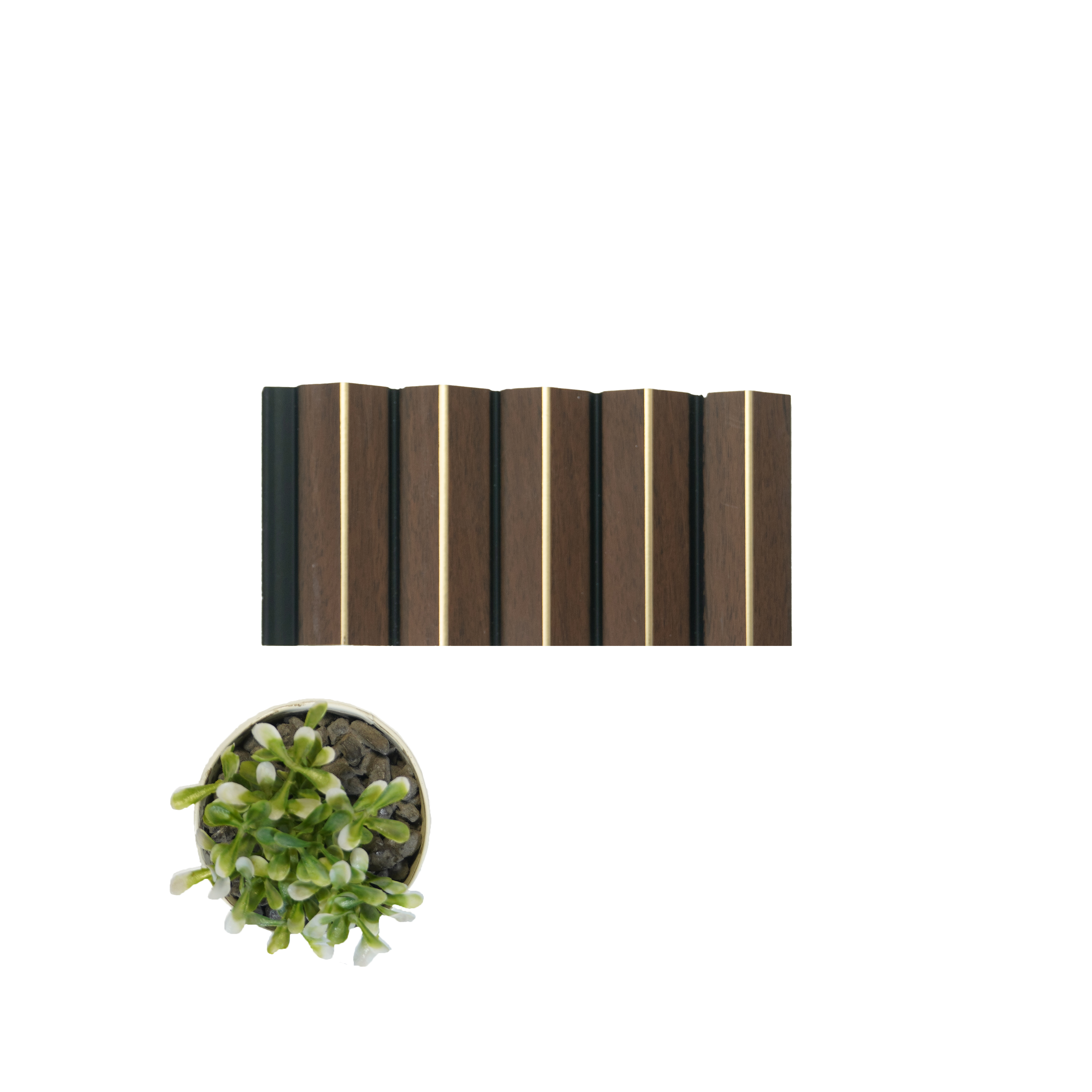 Brown Wooden Louver PN 05137 9 ft x 6.6 inch Charcoal Panel - 12 mm | Suitable for Feature Wall, TV Unit & Living Room | Width is Subjected to 5% Variation