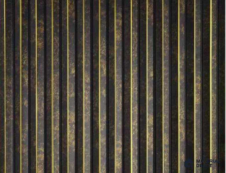 Black Patterned Louver PN 00721 E 9 ft x 6.6 inch Charcoal Panel - 12 mm | Suitable for Feature Wall, TV Unit & Living Room | Width is Subjected to 5% Variation