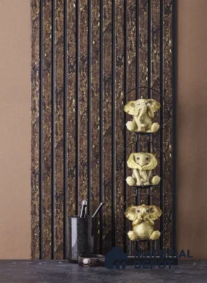 Wenge Wooden Louver PN 05115 9 ft x 4.9 inch Charcoal Panel - 12 mm | Suitable for Feature Wall, TV Unit & Living Room | Width is Subjected to 5% Variation