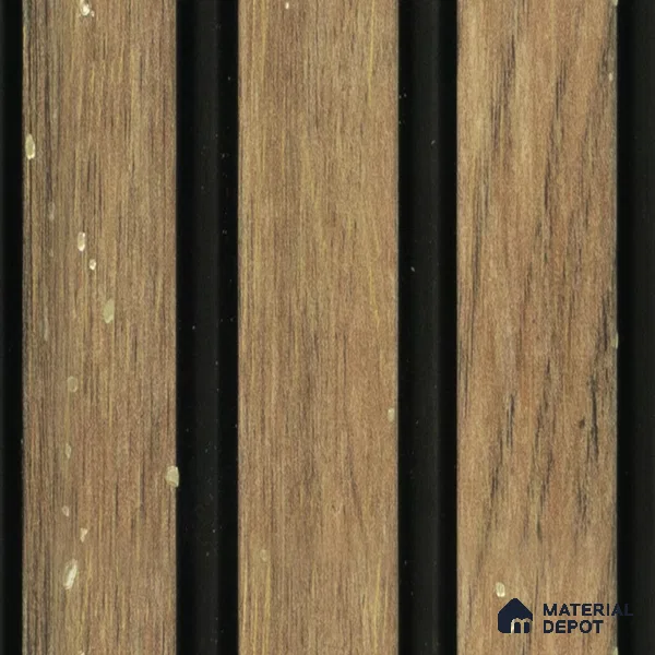 Wenge Wooden Louver PN 05116 9 ft x 4.9 inch Charcoal Panel - 12 mm | Suitable for Feature Wall, TV Unit & Living Room | Width is Subjected to 5% Variation