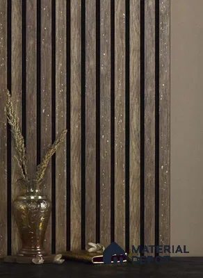 Wenge Wooden Louver PN 05116 9 ft x 4.9 inch Charcoal Panel - 12 mm | Suitable for Feature Wall, TV Unit & Living Room | Width is Subjected to 5% Variation