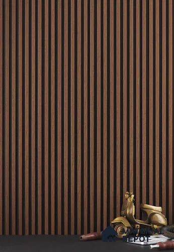 Brown Wooden Louver PN 02819 9 ft x 4.9 inch Charcoal Panel - 11 mm | Suitable for Feature Wall, TV Unit & Living Room | Width is Subjected to 5% Variation