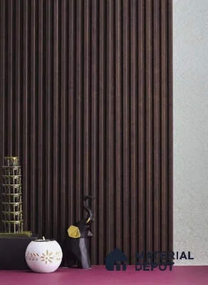 Wenge Plain Colour Louver PN 05121 9 ft x 4.9 inch Charcoal Panel - 12 mm | Suitable for Feature Wall, TV Unit & Living Room | Width is Subjected to 5% Variation