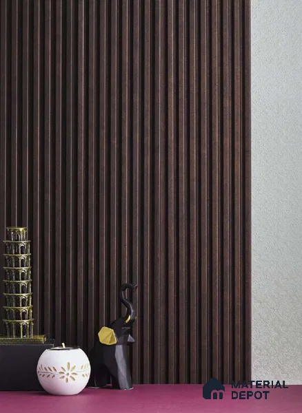 Wenge Plain Colour Louver PN 05121 9 ft x 4.9 inch Charcoal Panel - 12 mm | Suitable for Feature Wall, TV Unit & Living Room | Width is Subjected to 5% Variation