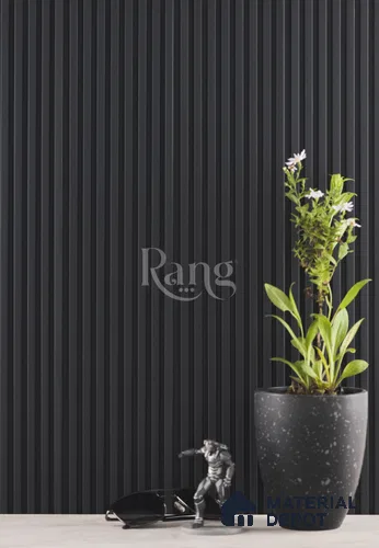 Black Plain Colour Louver PN 02744 9 ft x 4.9 inch Charcoal Panel - 11 mm | Suitable for Feature Wall, TV Unit & Living Room | Width is Subjected to 5% Variation