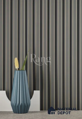 Grey Plain Colour Louver PN 02767 9 ft x 4.7 inch Charcoal Panel - 15 mm | Suitable for Feature Wall, TV Unit & Living Room | Width is Subjected to 5% Variation
