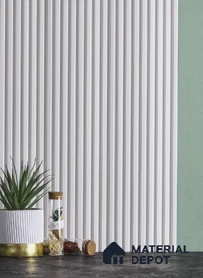 White Plain Colour Louver PN 05125 9 ft x 4.9 inch Charcoal Panel - 12 mm | Suitable for Feature Wall, TV Unit & Living Room | Width is Subjected to 5% Variation