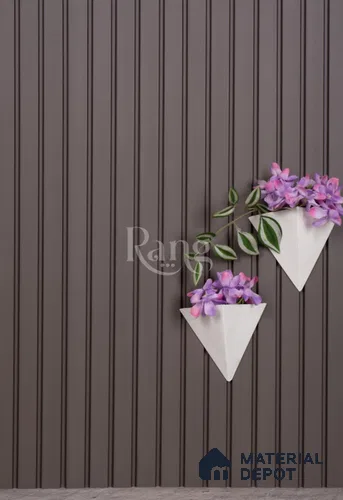 Brown Plain Colour Louver PN 02749 9 ft x 4.6 inch Charcoal Panel - 12 mm | Suitable for Feature Wall, TV Unit & Living Room | Width is Subjected to 5% Variation