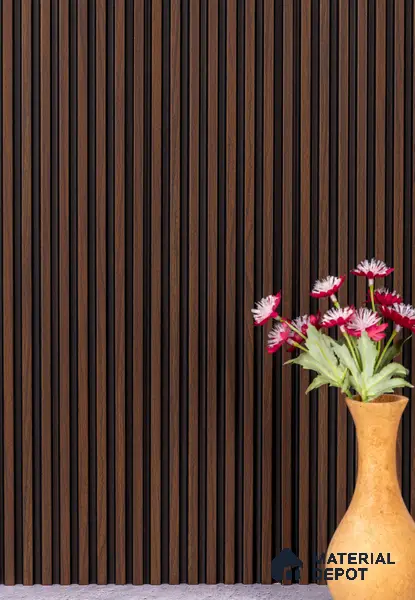 Brown Wooden Louver PN 02818 9 ft x 4.9 inch Charcoal Panel - 11 mm | Suitable for Feature Wall, TV Unit & Living Room | Width is Subjected to 5% Variation