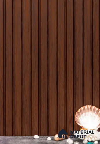 Brown Wooden Louver PN 02807 9 ft x 4.9 inch Charcoal Panel - 12 mm | Suitable for Feature Wall, TV Unit & Living Room | Width is Subjected to 5% Variation