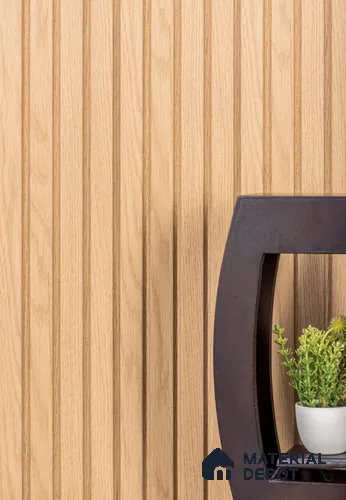 Cream Wooden Louver PN 02809 9 ft x 4.9 inch Charcoal Panel - 12 mm | Suitable for Feature Wall, TV Unit & Living Room | Width is Subjected to 5% Variation