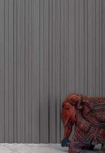 Grey Wooden Louver PN 02813 9 ft x 4.9 inch Charcoal Panel - 11 mm | Suitable for Feature Wall, TV Unit & Living Room | Width is Subjected to 5% Variation