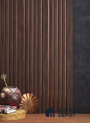 Wenge Wooden Louver PN 05112 9 ft x 4.9 inch Charcoal Panel - 12 mm | Suitable for Feature Wall, TV Unit & Living Room | Width is Subjected to 5% Variation