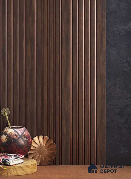 Wenge Wooden Louver PN 05112 9 ft x 4.9 inch Charcoal Panel - 12 mm | Suitable for Feature Wall, TV Unit & Living Room | Width is Subjected to 5% Variation