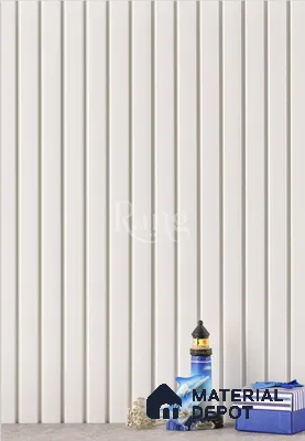 White Plain Colour Louver PN 02751 9 ft x 4.9 inch Charcoal Panel - 12 mm | Suitable for Feature Wall, TV Unit & Living Room | Width is Subjected to 5% Variation