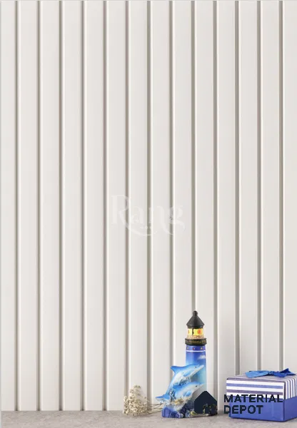 White Plain Colour Louver PN 02751 9 ft x 4.9 inch Charcoal Panel - 12 mm | Suitable for Feature Wall, TV Unit & Living Room | Width is Subjected to 5% Variation