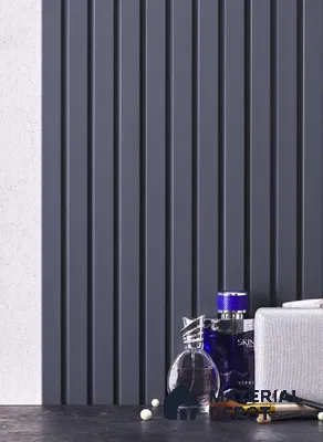 Black Plain Colour Louver PN 01362 9 ft x 4.9 inch Charcoal Panel - 12 mm | Suitable for Feature Wall, TV Unit & Living Room | Width is Subjected to 5% Variation