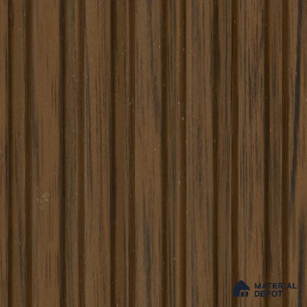 Brown Wooden Louver PN 05122 9 ft x 4.9 inch Charcoal Panel - 12 mm | Suitable for Feature Wall, TV Unit & Living Room | Width is Subjected to 5% Variation