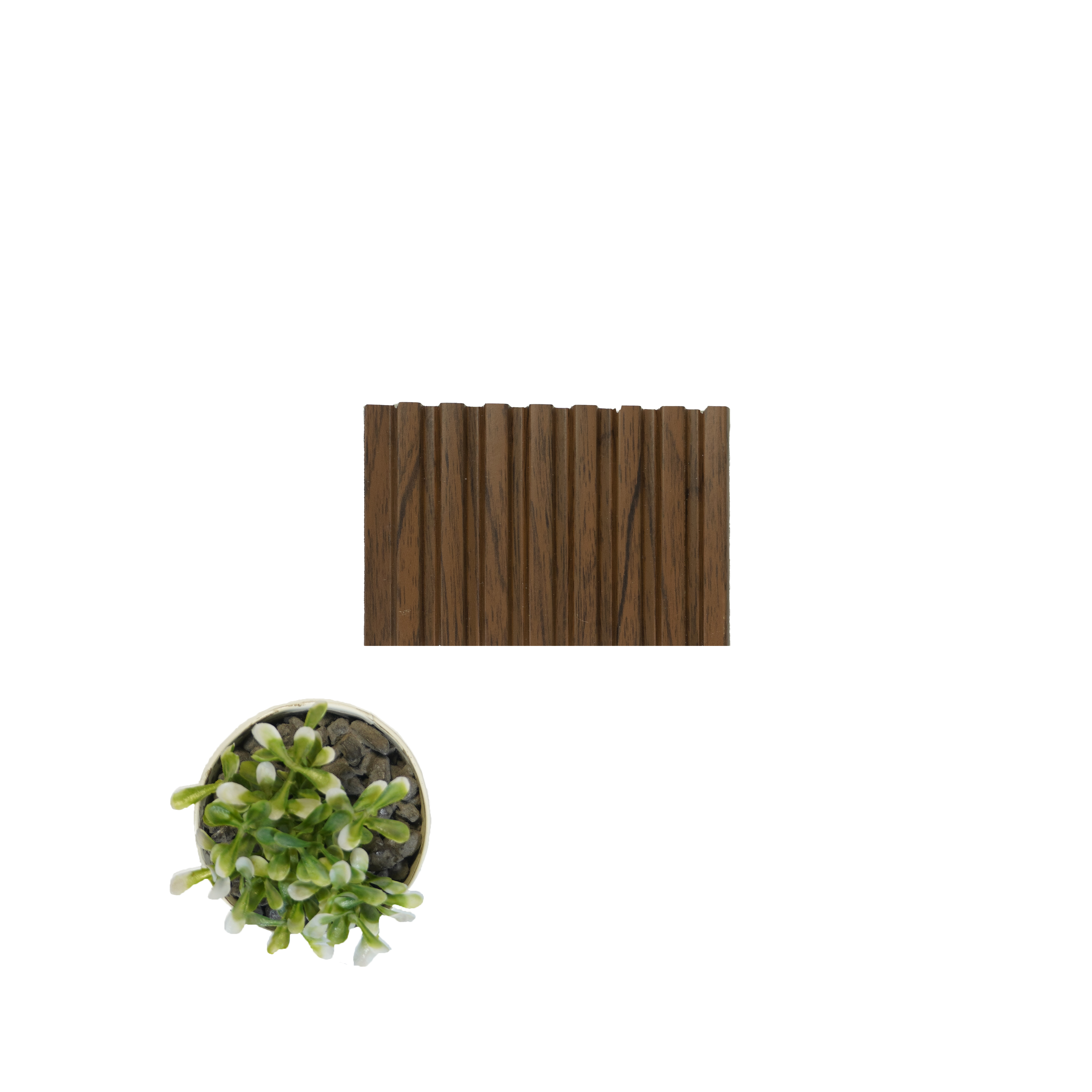 Brown Wooden Louver PN 05122 9 ft x 4.9 inch Charcoal Panel - 12 mm | Suitable for Feature Wall, TV Unit & Living Room | Width is Subjected to 5% Variation