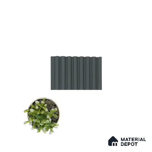 Black Plain Colour Louver PN 05126 9 ft x 4.9 inch Charcoal Panel - 12 mm | Suitable for Feature Wall, TV Unit & Living Room | Width is Subjected to 5% Variation