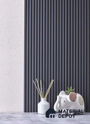 Black Plain Colour Louver PN 05126 9 ft x 4.9 inch Charcoal Panel - 12 mm | Suitable for Feature Wall, TV Unit & Living Room | Width is Subjected to 5% Variation
