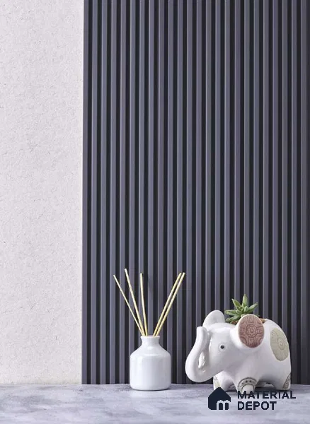 Black Plain Colour Louver PN 05126 9 ft x 4.9 inch Charcoal Panel - 12 mm | Suitable for Feature Wall, TV Unit & Living Room | Width is Subjected to 5% Variation