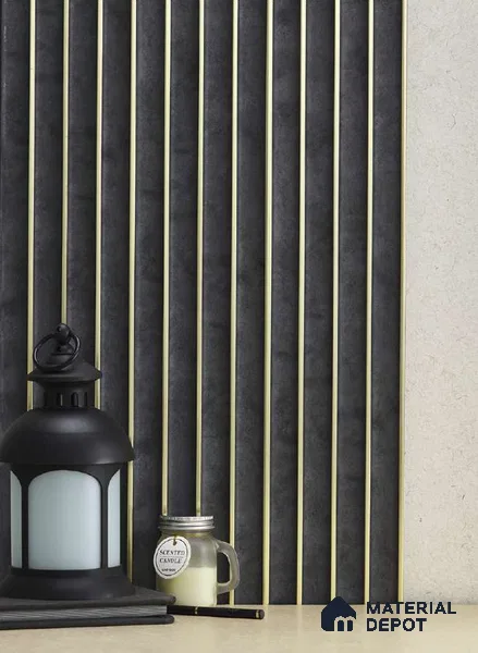 Black Plain Colour Louver PN 05110 9 ft x 4.9 inch Charcoal Panel - 12 mm | Suitable for Feature Wall, TV Unit & Living Room | Width is Subjected to 5% Variation