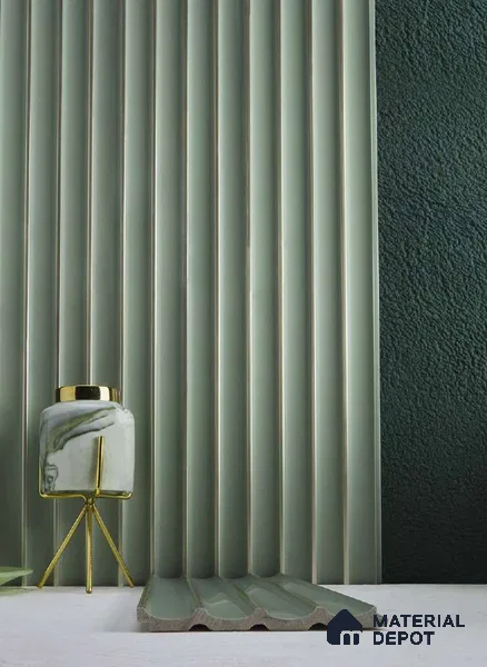 Green Plain Colour Louver PN 05108 9 ft x 4.9 inch Charcoal Panel - 12 mm | Suitable for Feature Wall, TV Unit & Living Room | Width is Subjected to 5% Variation