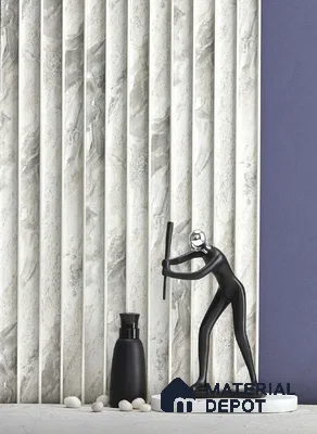 White Plain Colour Louver PN 05109 9 ft x 4.9 inch Charcoal Panel - 12 mm | Suitable for Feature Wall, TV Unit & Living Room | Width is Subjected to 5% Variation