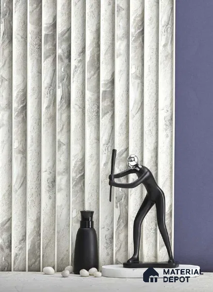 White Plain Colour Louver PN 05109 9 ft x 4.9 inch Charcoal Panel - 12 mm | Suitable for Feature Wall, TV Unit & Living Room | Width is Subjected to 5% Variation
