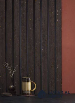 Wenge Patterned Louver PN 05107 9 ft x 6.5 inch Charcoal Panel - 12 mm | Suitable for Feature Wall, TV Unit & Living Room | Width is Subjected to 5% Variation