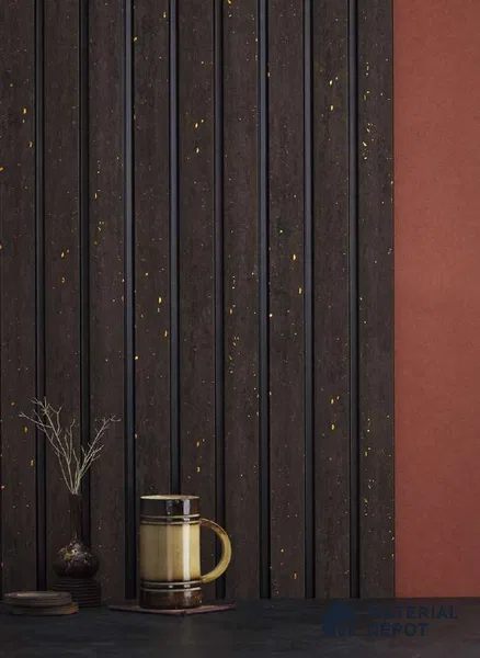 Wenge Patterned Louver PN 05107 9 ft x 6.5 inch Charcoal Panel - 12 mm | Suitable for Feature Wall, TV Unit & Living Room | Width is Subjected to 5% Variation