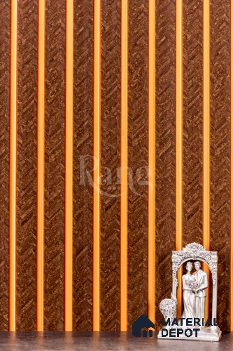 Brown Patterned Louver PN 02783 9 ft x 6.2 inch Charcoal Panel - 11.7 mm | Suitable for Feature Wall, TV Unit & Living Room | Width is Subjected to 5% Variation