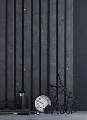 Black Patterned Louver PN 05106 9 ft x 6.5 inch Charcoal Panel - 12 mm | Suitable for Feature Wall, TV Unit & Living Room | Width is Subjected to 5% Variation