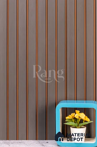 Brown Plain Colour Louver PN 02779 9 ft x 6.5 inch Charcoal Panel - 12 mm | Suitable for Feature Wall, TV Unit & Living Room | Width is Subjected to 5% Variation
