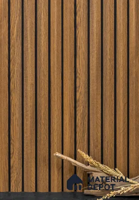 Wooden Look PN 02804 9 ft x 6.7 inch Charcoal Panel - 14 mm | Suitable for Feature Wall, TV Unit & Living Room | Width is Subjected to 5% Variation