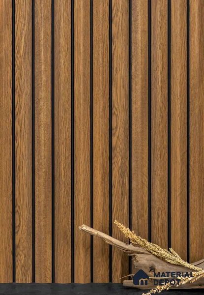 Wooden Look PN 02804 9 ft x 6.7 inch Charcoal Panel - 14 mm | Suitable for Feature Wall, TV Unit & Living Room | Width is Subjected to 5% Variation