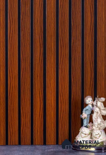 Brown Wooden Louver PN 02798 9 ft x 6.5 inch Charcoal Panel - 12 mm | Suitable for Feature Wall, TV Unit & Living Room | Width is Subjected to 5% Variation