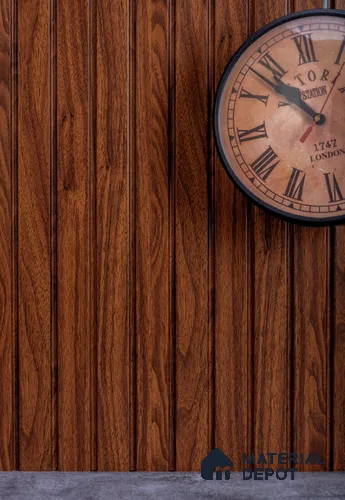 Brown Wooden Louver PN 02796 9 ft x 6.5 inch Charcoal Panel - 12 mm | Suitable for Feature Wall, TV Unit & Living Room | Width is Subjected to 5% Variation