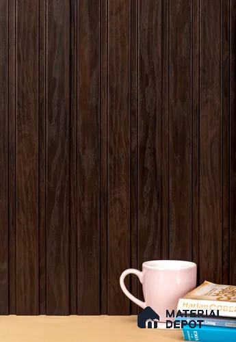 Brown Wooden Louver PN 02803 9 ft x 6.2 inch Charcoal Panel - 11.7 mm | Suitable for Feature Wall, TV Unit & Living Room | Width is Subjected to 5% Variation