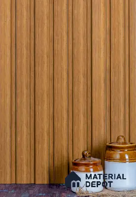 Brown Wooden Louver PN 02800 9 ft x 6.2 inch Charcoal Panel - 11.7 mm | Suitable for Feature Wall, TV Unit & Living Room | Width is Subjected to 5% Variation