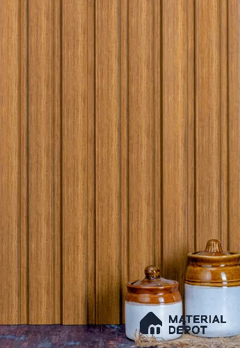 Brown Wooden Louver PN 02800 9 ft x 6.2 inch Charcoal Panel - 11.7 mm | Suitable for Feature Wall, TV Unit & Living Room | Width is Subjected to 5% Variation