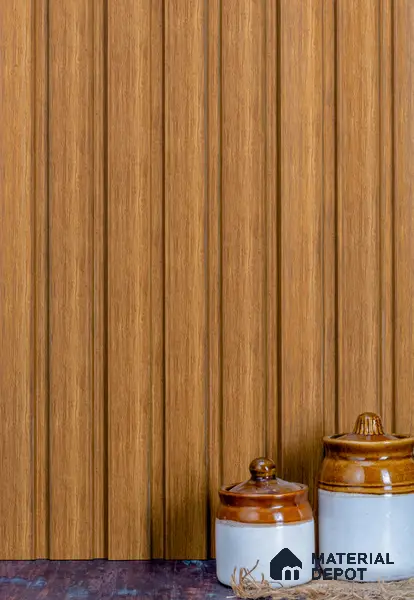 Brown Wooden Louver PN 02800 9 ft x 6.2 inch Charcoal Panel - 11.7 mm | Suitable for Feature Wall, TV Unit & Living Room | Width is Subjected to 5% Variation