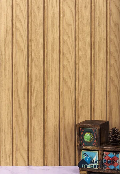 Cream Wooden Louver PN 02802 9 ft x 6.2 inch Charcoal Panel - 11.7 mm | Suitable for Feature Wall, TV Unit & Living Room | Width is Subjected to 5% Variation
