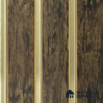 Wenge Wooden Louver PN 05104 9 ft x 6.5 inch Charcoal Panel - 12 mm | Suitable for Feature Wall, TV Unit & Living Room | Width is Subjected to 5% Variation