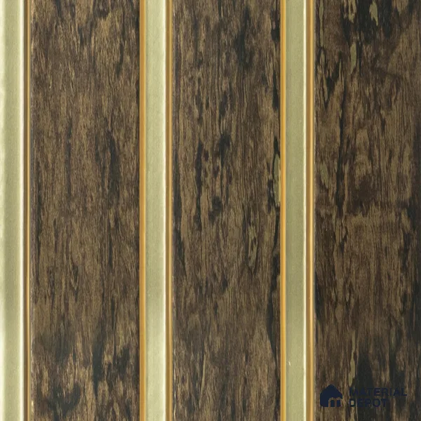 Wenge Wooden Louver PN 05104 9 ft x 6.5 inch Charcoal Panel - 12 mm | Suitable for Feature Wall, TV Unit & Living Room | Width is Subjected to 5% Variation