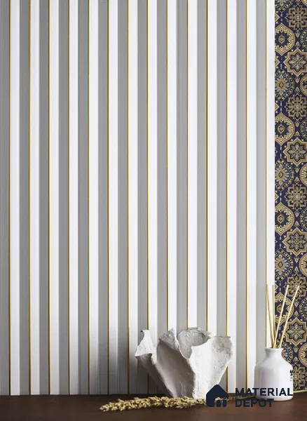 Cream Patterned Louver PN 05103 9 ft x 6.6 inch Charcoal Panel - 12 mm | Suitable for Feature Wall, TV Unit & Living Room | Width is Subjected to 5% Variation