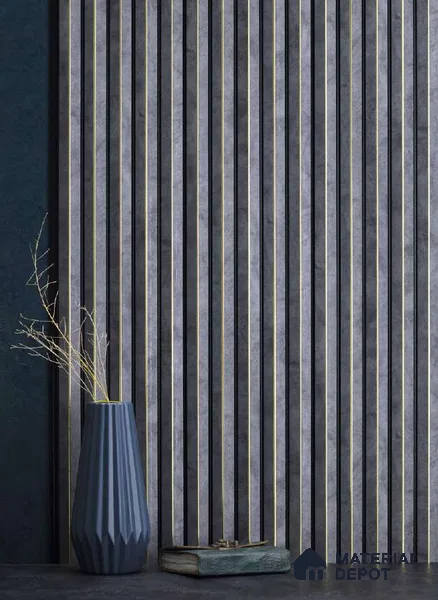 Wenge Patterned Louver PN 05101 9 ft x 6.6 inch Charcoal Panel - 12 mm | Suitable for Feature Wall, TV Unit & Living Room | Width is Subjected to 5% Variation