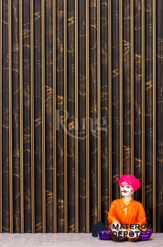 Brown Wooden Louver PN 02770 9 ft x 8.3 inch Charcoal Panel - 10 mm | Suitable for Feature Wall, TV Unit & Living Room | Width is Subjected to 5% Variation